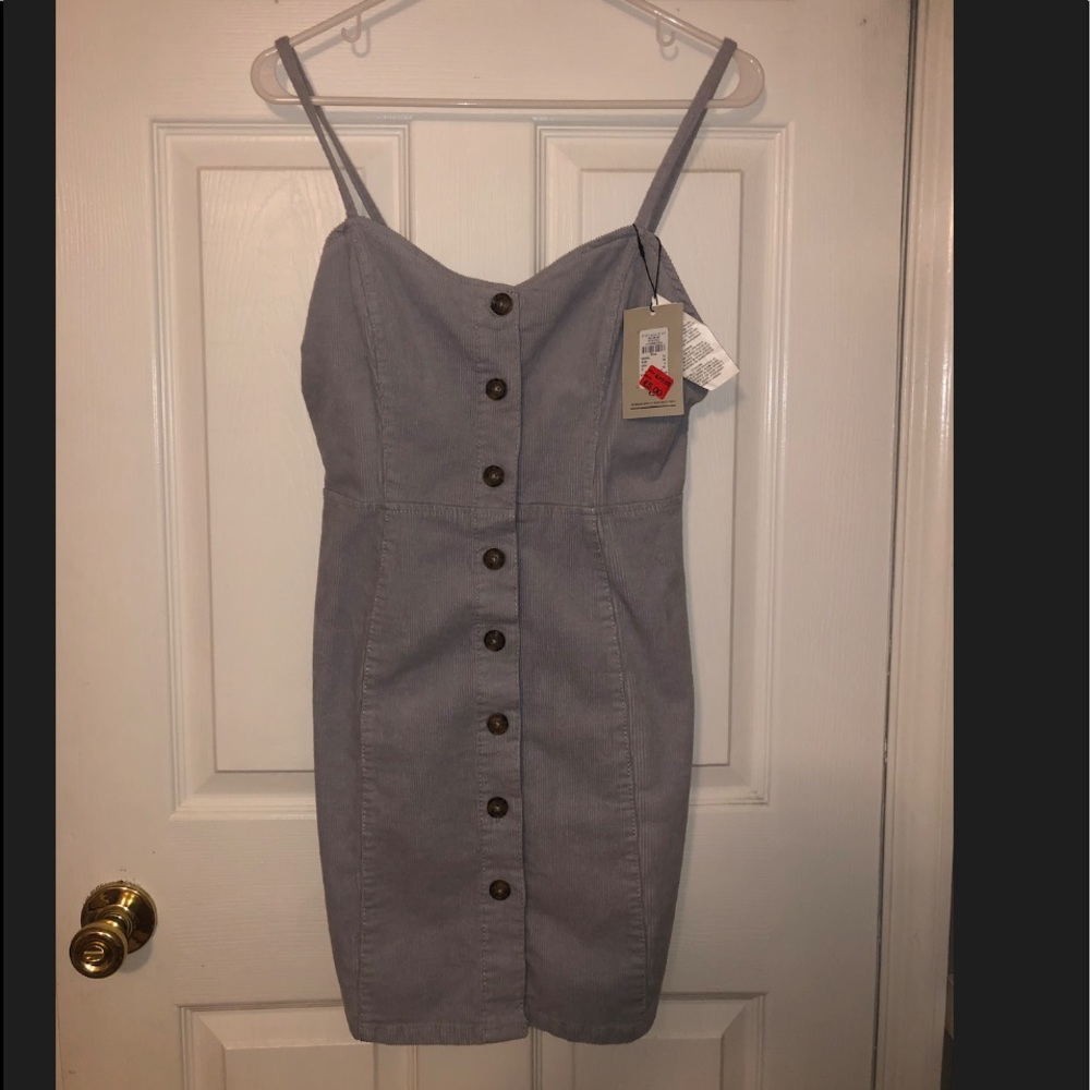 Button down light blue dress
